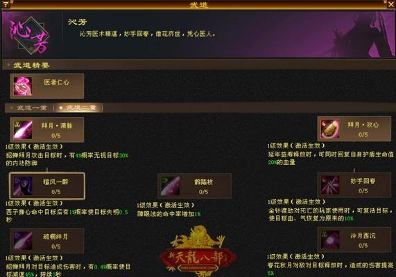 《探索天龙武道流派技能搭配攻略》（掌握关键技能，成为武道大师）
